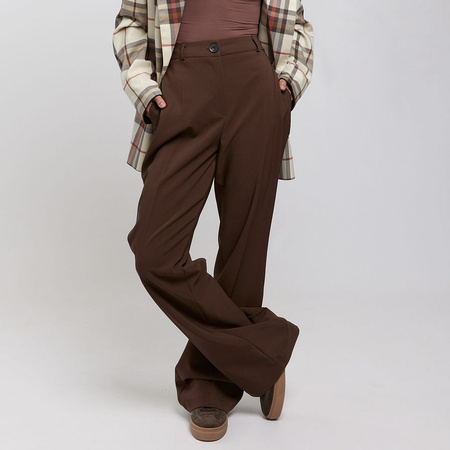 Proste spodnie damskie brązowe MOSA