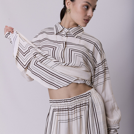 Komplet Geo Grace Kremowy