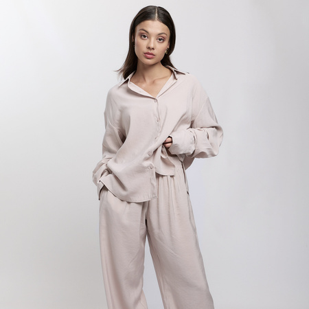 Elegancka koszula damska beżowa NICEA – 100% wiskoza