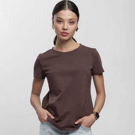 T-shirt damski brązowy krótki rękaw OAK