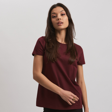 T-shirt damski bordowy krótki rękaw OAK