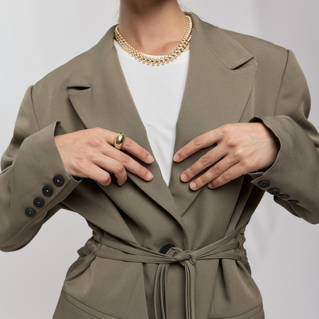 Khaki marynarka TERRA z wiązaniem w talii – elegancja w stylu MOLARE