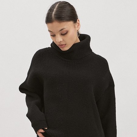 Golf damski wełniany AURA – czarny