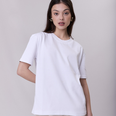 T-shirt damski bawełniany biały – ESSENTIAL